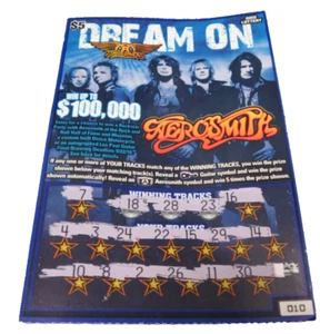 AeroSmith Dream On Losing WV Instant Lottery Ticket Steven Tyler No Cash Value - Picture 1 of 3