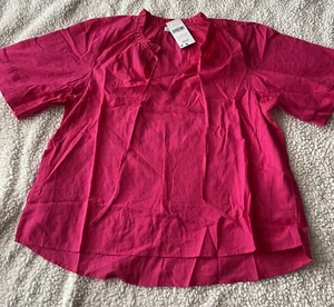 FUSHSIA ROSA DAMEN KURZÄRMELIG STRUKTUR BLUSE VON NEXT - GRÖSSE 18 - NEU MIT ETIKETT - Bild 1 von 23