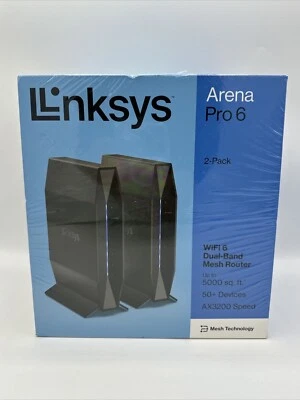 Linksys Arena Pro 6 WiFi 6 Dual Band Mesh Router 2 Pack AX3200 System - NEW - Image 1 of 3