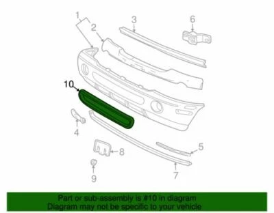 Rejilla de parachoques de montañero de 4 puertas Ford Mercury 2002-2005 OEM NUEVA 1L2Z17K945CAA Foto 1 de 3