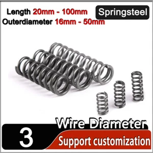 Compression Spring 3mm Wire Dia Springsteel Pressure Coil Springs All Lengths - Picture 1 of 11