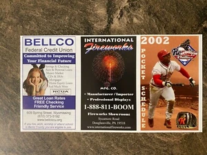 2002 Reading Phillies Pocket Schedule - Picture 1 of 2