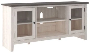 Signature Design by Ashley Dorrinson Farmhouse TV Stand with Fireplace Option... - Picture 1 of 9