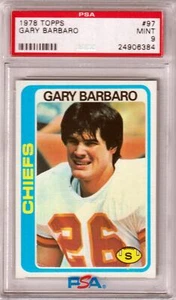 GARY BARBARO 1978 Topps #97 PSA 9 MINT - KANSAS CITY CHIEFS - Picture 1 of 2