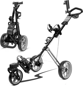 DRUIDS Golf 360 Push Cart - Light Weight - Swivel - Umbrella & Cup Holders - NIB - Picture 1 of 6