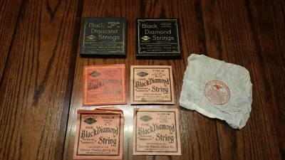 Vintage Black Diamond Violin Strings in Box      - Image 1 of 4