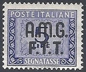 1947-49 TRIESTE A SEGNATASSE 2 RIGHE 5 LIRE MH * - RR10714 - Picture 1 of 1