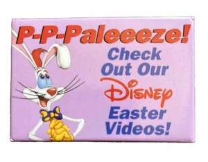 Disney/ Amblin 3×2" Collectible Metal Pinback Button Roger Rabbit Easter Videos - Picture 1 of 3