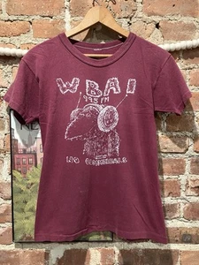 Vintage 70s NYC WBAI T Shirt 99.5 Radio Station Small All Cotton Anarchist Punk - Picture 1 of 9