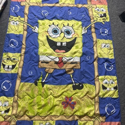 Edredón Nickelodeon Bob Esponja cuna-niño pequeño descontinuado 2006 retirado Foto 1 de 4