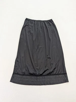 Maxi falda larga negra de nailon Lorraine vintage para mujer talla 1X Foto 1 de 4