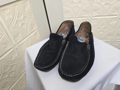 ED HARDY Christian Audigier Del Ray 男式黑色麂皮绒驾驶摩托车乐福鞋 8 码 — 第 1/4 张图片