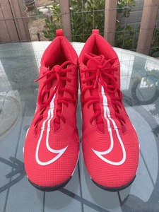 Nike Alpha Menace 3 Shark Mens CV0584-616 RED/White Football Cleats Size 14 - Picture 1 of 15