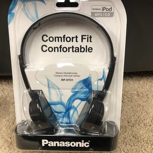Panasonic NEW Comfort Fit RP-HT21 Stereo Headphones For iPod CD 3.5 mm Plug 1 EA - Picture 1 of 8