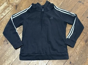 Adidas Mens Black Three Stripe Hoodie Size Medium - Picture 1 of 7