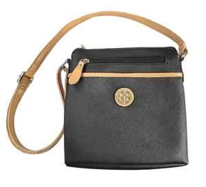 Bolso Bandolera Giani Bernini Mujer 9'x9'x2' Negro Tostado Imitación Cuero Bolso de Mano - Imagen 1 de 15