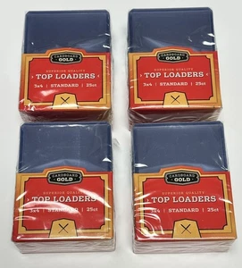 Liquidazione Lotto 100 Cartoni Oro 3"x4" Toploader Standard - Trasparente 25 ct x 4 - Foto 1 di 12