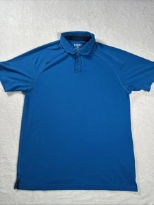Rhone Delta Pique Polo Shirt Men's Size Medium Blue Short Sleeve Stretch - Picture 1 of 10