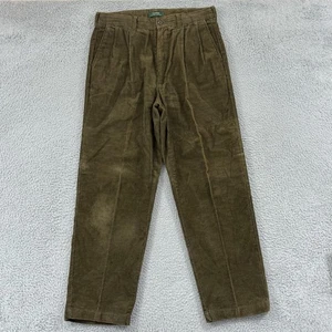 Pantalone vintage Lauren Ralph Lauren uomo 34x30 verde velluto a coste sciolto anni 90 plissettato - Foto 1 di 14
