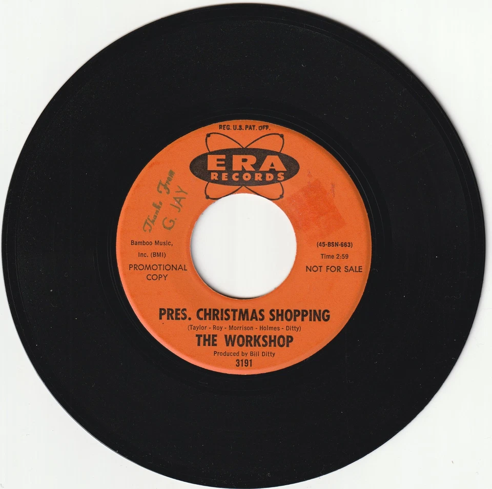 WORKSHOP 45 rpm record PRES. CHRISTMAS SHOPPING dj promo Foto 1 de 1