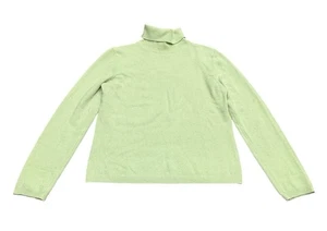 Vintage Croft Barrow Womens 100% Cashmere Turtleneck Sweater Preppy Small Green - Picture 1 of 4