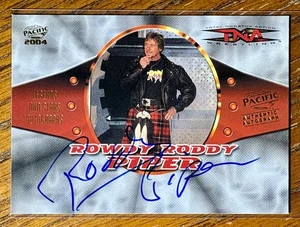 2004 PACIFIC TNA ROWDY RODDY PIPER LEGENDS & STARS AUTOGRAFO #1 SU CARTA AUTO - Foto 1 di 2