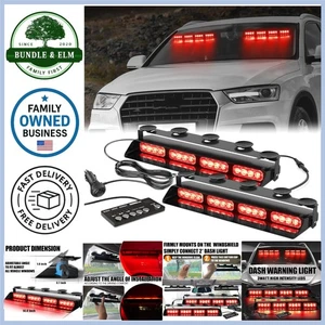 Luci cruscotto di emergenza LED rosse 14 pollici avvertimento lampeggiatore pericolo luce veicolo - Foto 1 di 9