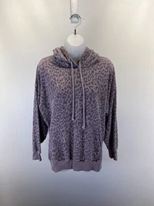 American Eagle Jegging Fit Hoodie Women's Size XXS Purple Leopard Print Pullover - Picture 1 of 8