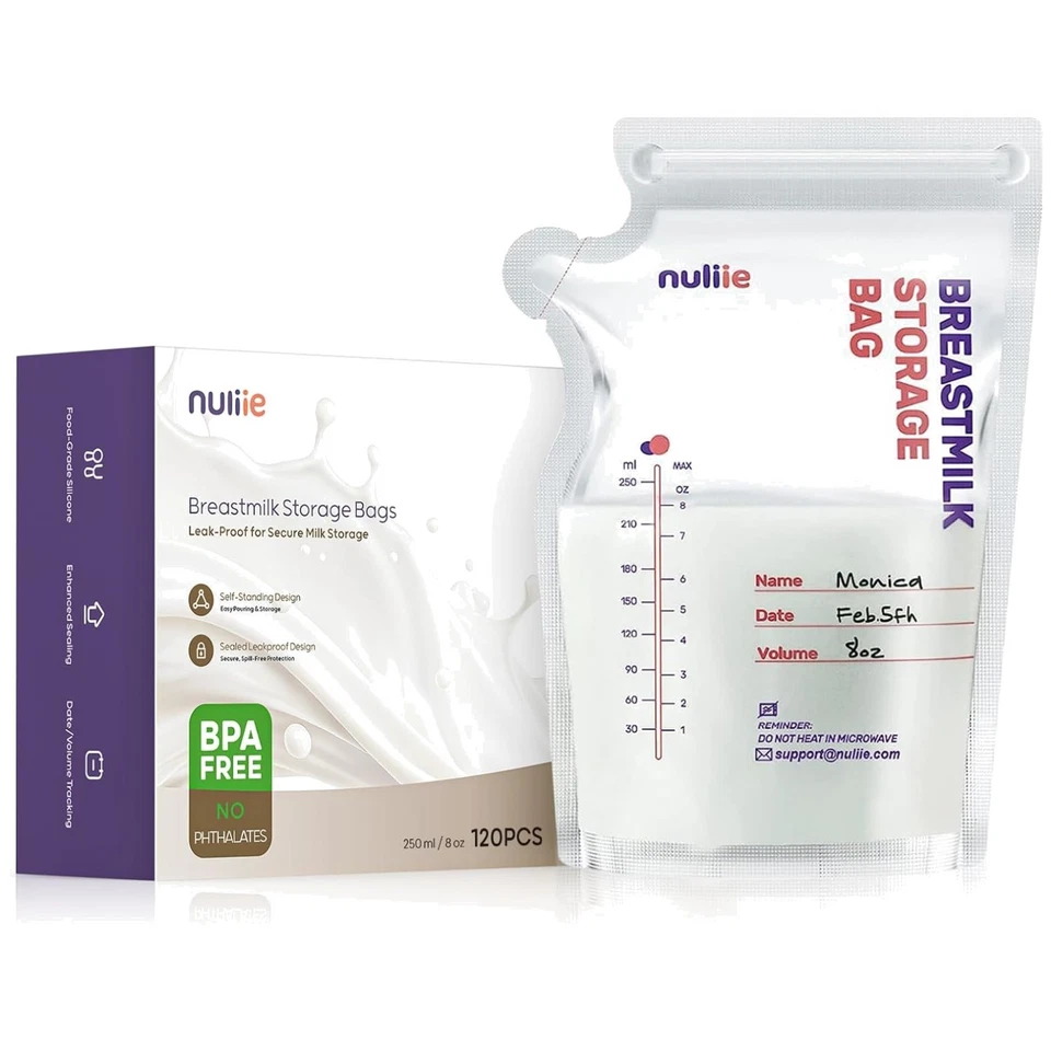 Muttermilchbeutel 250ml BPA-frei Muttermilch Aufbewahrung 120 Stück Nuliie - Bild 1 von 4
