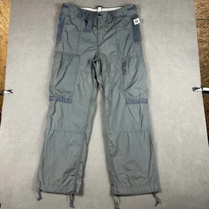 Neu mit Etikett Vintage Gap Herrenhose 38 x 32 grün/grau Militär Fallschirmjäger Cargo Y2K Nylon - Bild 1 von 16