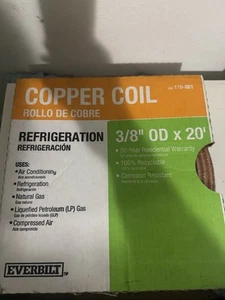 Copper Coil Everbilt Refrigeration 3/8” OD X 20’ - Picture 1 of 2