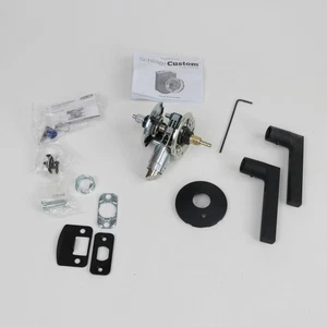 Schlage Custom Latitude FC21-LAT-622-KIN Matte Black Combined Interior Lever Set - Picture 1 of 4