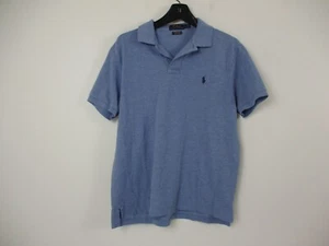 Ralph Lauren Polo Shirt Adult Large Blue Pony Rugby Preppy Casual Slim Fit Mens - Picture 1 of 15