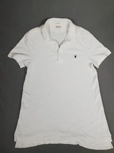 All Saints Polo Shirt Mens Large L White Logo Short Sleeve Logo Ramskull - Picture 1 of 8