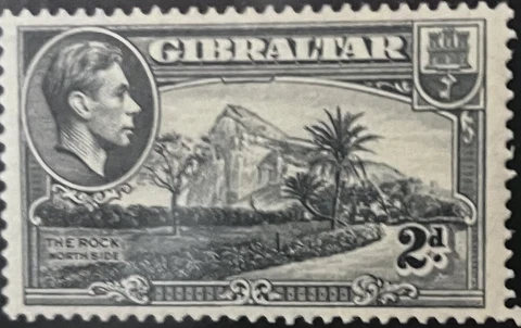 Gibraltar 1938 - 2d KGVI Scene - Grey - Perf 14 - SC 110d  [SG 124] MINT B5 Cover