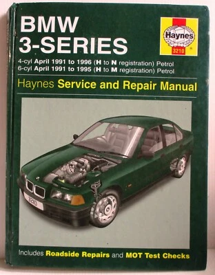 Haynes - BMW 3 Series/4 Cyl & 6-Cyl/ 1991-1996/ Servizio & Riparazione Manuale - Immagine 1 di 4