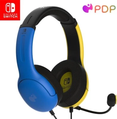 PDP Gaming LVL40 Cuffie con Microfono per Nintendo Switch - Giallo e Blu - Immagine 1 di 4