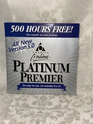 AOL Platinum Premier v5.0 500 Hours Free (American Online) Unopened FREE SHIP - Image 1 of 2