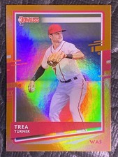 2020 Panini Donruss Baseball Holo Orange #108 Trea Turner Washington Nationals