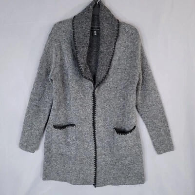 Adrienne Vittadini Women's Open Front Knit Jacket Gray Size M - Image 1 of 4