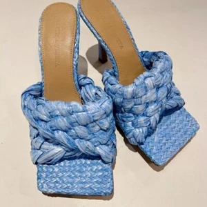 Bottega Veneta light blue slip on slides RAFA woman mule size 37 - Picture 1 of 8