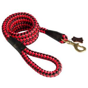 20mm Thick Rope Dog Lead for Medium & Large Dogs Red/Blue Chess Paited Design