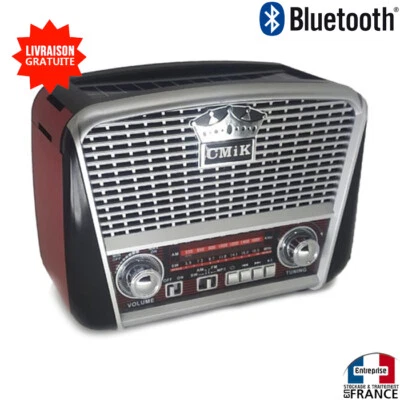 Correo Altavoz Radio Fm Am Bluetooth USB SD Altavoz Retro Vintage Solar - Imagen 1 de 3