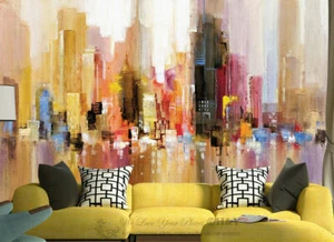 City Wiew Oil Painting Style Removable Wall Mural Paper Vinyl Sticker Home Decor - Picture 1 of 7