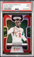 2018 Panini Prizm World Cup Red Prizm #282 Sadio Mane (#002/149) – PSA MINT 9