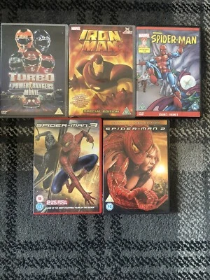 Superhero dvd bundle Spider-Man Ironman Power Rangers 5 Dvds - Image 1 of 3