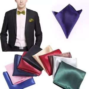 Pocket Square Suit Handkerchief - Solid Satin Chest Towel Men Fashion Accessory - Bild 1 von 47