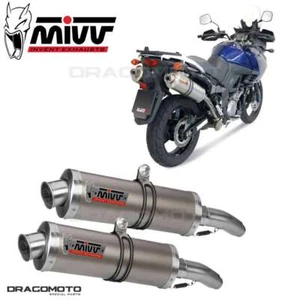 Doulbe Exhaust SUZUKI DL V-STROM 1000 2006 2007 MIVV Oval Titanium - Picture 1 of 4