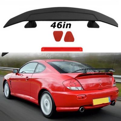46" Matte Black ABS Rear Trunk Spoiler Wing Tail Lip Kits For Hyundai Tiburon - Image 1 of 4