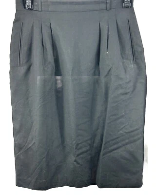 Liz Claiborne Womans Pencil Skirt Straight Size 14 Silk  Black Knee Length VTG - Image 1 of 4